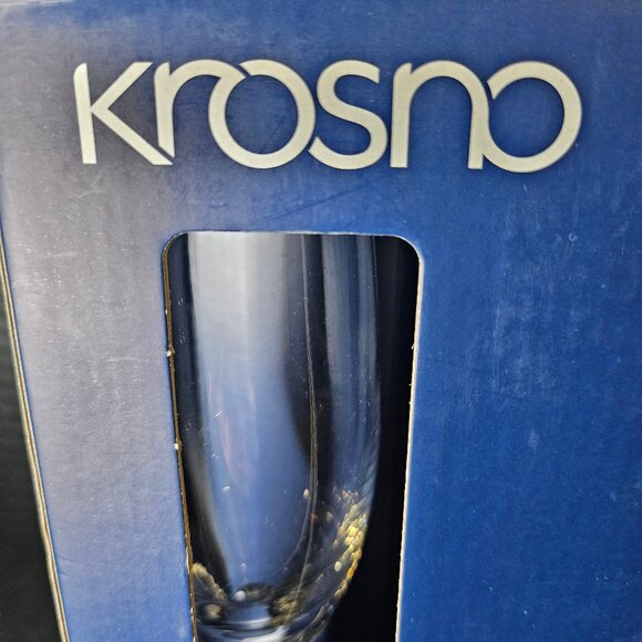 Krosno Poland Elegant Stemmed Flute Wine Champagne Glasses Set of 6 NIB - Picture 3 of 11